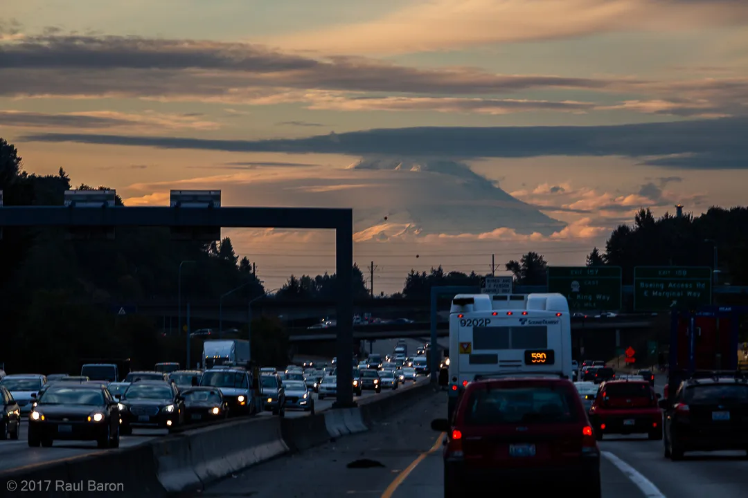 A photograph titled I-5 South from Seattle