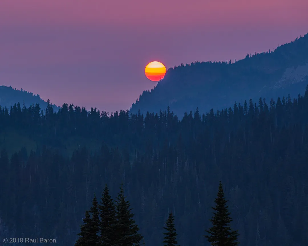 A photograph titled Sun from Rainier